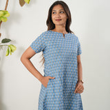 Baby blue cotton kurta night suit