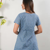 Baby blue cotton kurta night suit