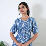 Navy feathers cotton lounge sleep wear