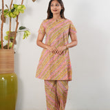 Multicoloured cotton kurta night suit