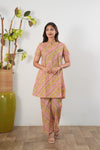 Multicoloured cotton kurta night suit