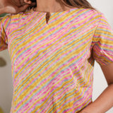 Multicoloured cotton kurta night suit