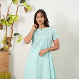 Turquoise cotton kurta night suit