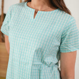 Turquoise cotton kurta night suit