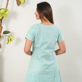 Turquoise cotton kurta night suit