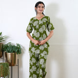 Olive green cotton lounge sleep wear