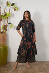 Black and orange cotton co-ords set