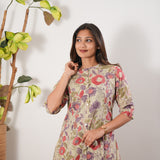 Off white and lilac cotton co-ords set