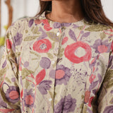 Off white and lilac cotton co-ords set