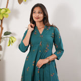 Turquoise button down cotton co-ords set