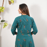 Turquoise button down cotton co-ords set