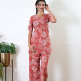 Rust orange cotton lounge sleep wear