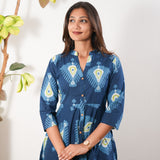 Ink blue button down cotton co-ords set