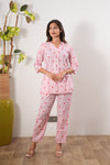Pink heart stripes cotton lounge sleep wear