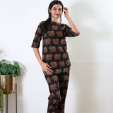 Black with red elephant cotton lounge sleep wear