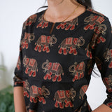 Black with red elephant cotton lounge sleep wear
