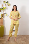 Mustard heart stripes cotton lounge sleep wear