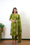 Big palm leaf cotton suit set