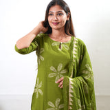 Big palm leaf cotton suit set