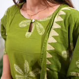 Big palm leaf cotton suit set
