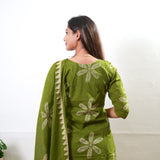 Big palm leaf cotton suit set