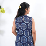 Ink blue cotton co-ords set (attached sleeves)
