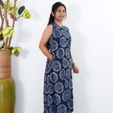 Ink blue cotton co-ords set (attached sleeves)