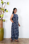Ink blue cotton co-ords set (attached sleeves)