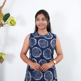 Ink blue cotton co-ords set (attached sleeves)