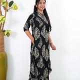 Black handblock cotton co-ords set
