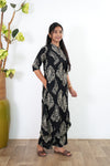 Black handblock cotton co-ords set