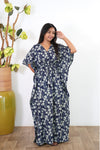 Royal blue cotton kaftan
