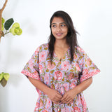 Lavender cotton short kaftan