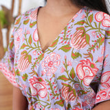 Lavender cotton short kaftan