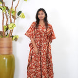 Rust orange cotton kaftan