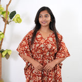 Rust orange cotton kaftan