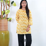 Mustard cotton short kurti