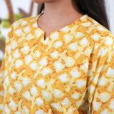 Mustard cotton short kurti
