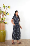 Royal blue cotton button down shirt dress