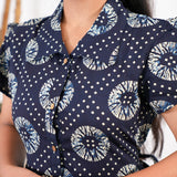 Royal blue cotton button down shirt dress