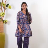Blue paisley cotton comfies