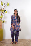 Blue paisley cotton comfies
