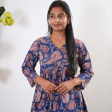Blue paisley cotton comfies