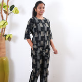 Black and grey block cotton sleep wear