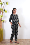 Black and grey block cotton sleep wear