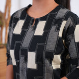 White and black block cotton sleep wear
