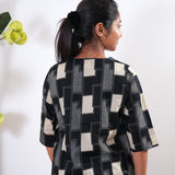 White and black block cotton sleep wear