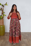 Rust orange long gown