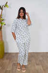 Blue giraffe cotton lounge-sleep wear