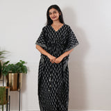 Midnight black cotton kaftan